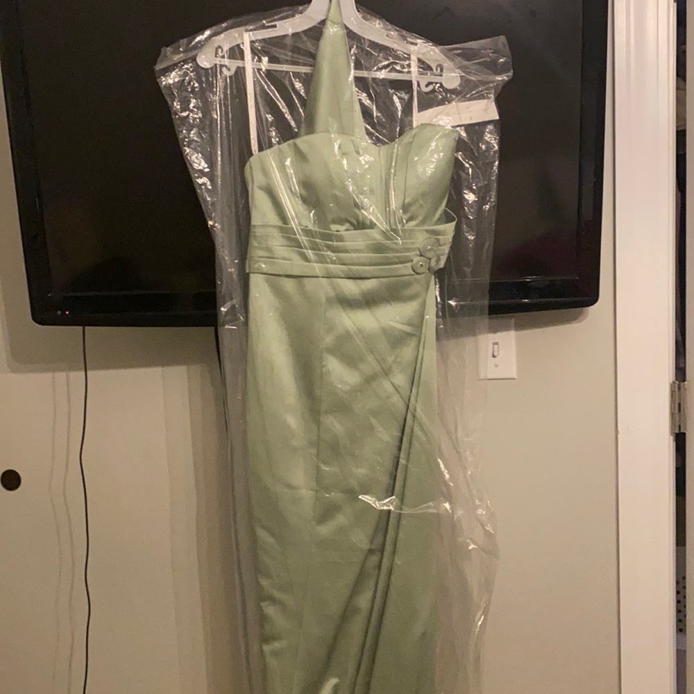 Light green bridesmaid dress
